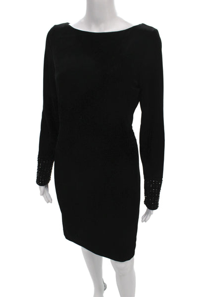 Mark & James by Badgley Mischka Women Sheath Dress Black Long Sleeve Size 4