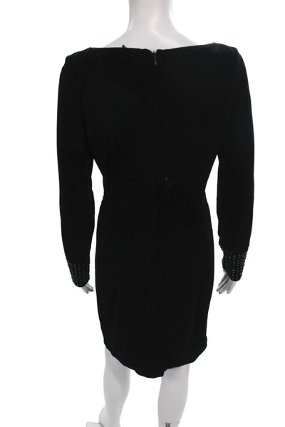 Mark & James by Badgley Mischka Women Sheath Dress Black Long Sleeve Size 4
