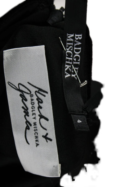 Mark & James by Badgley Mischka Women Sheath Dress Black Long Sleeve Size 4