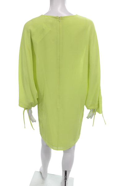 Belle Badgley Mischka Women Shift Dress Yellow V-Neck 3/4 Sleeve Size 4
