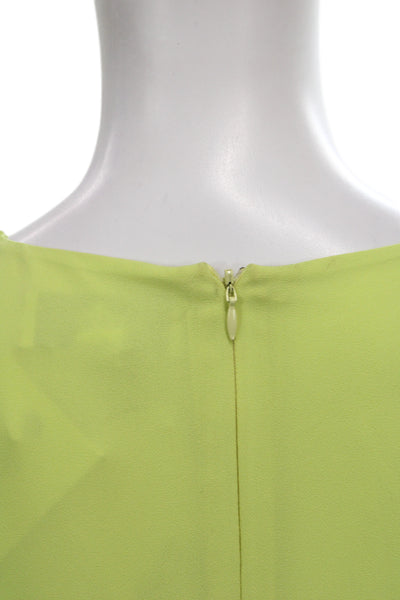 Belle Badgley Mischka Women Shift Dress Yellow V-Neck 3/4 Sleeve Size 4