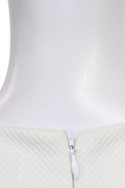 Belle Badgley Mischka Women Fit & Flare Dress Ivory Short Sleeve Zip Size 4