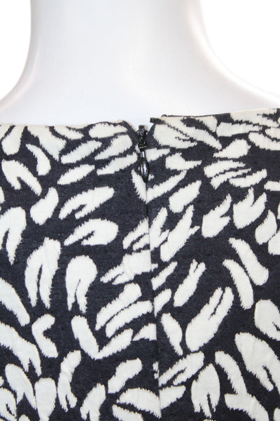 Belle Badgley Mischka Womens Sheath Floral Black Long Sleeve Knee Dress Size 4