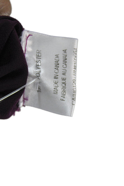 Belle Badgley Mischka Women Wrap Dress Purple V Neck Long Sleeve Size 4