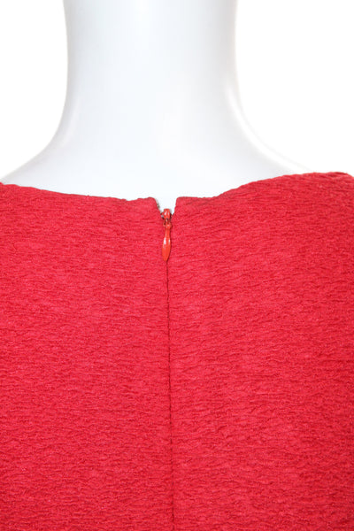 Designer Womens Sheath Dress Red Long Sleeve Knee Length Size 6