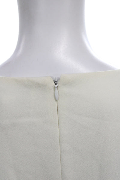 Belle Badgley Mischka Women Sheath Dress Ivory Sleeveless Knee Length Size 4