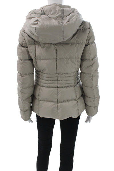 Herno Womens Gray Down Puffer Jacket Zip Casual Winter Size S