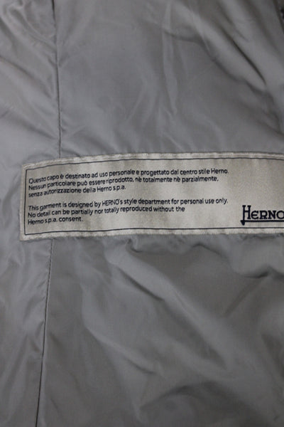 Herno Womens Gray Down Puffer Jacket Zip Casual Winter Size S