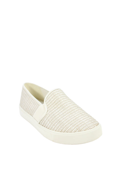 Vince Womens Textured Woven Round Toe Platform Slip-On Shoes Beige Size 6.5