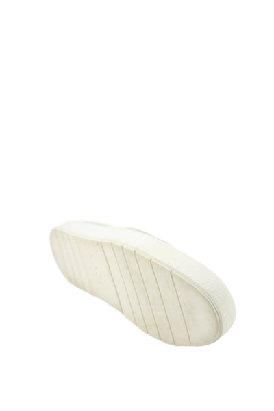 Vince Womens Textured Woven Round Toe Platform Slip-On Shoes Beige Size 6.5