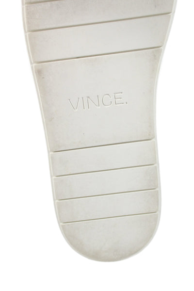 Vince Womens Textured Woven Round Toe Platform Slip-On Shoes Beige Size 6.5