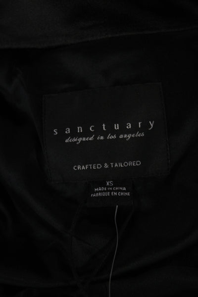 Sanctuary Womens Bomber Jacket Black Long Sleeve Zip Party Size XS