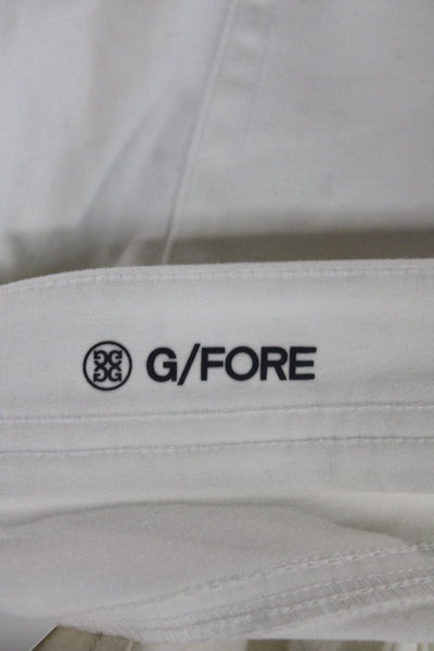 G/Fore Women Ankle Pants White Cotton Button Golf Size 4
