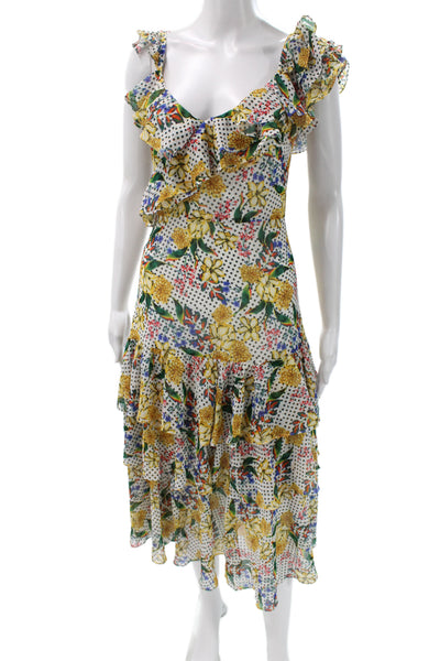 Marissa Webb Womens Sundress Multi Silk Floral Midi Sleeveless Size XS
