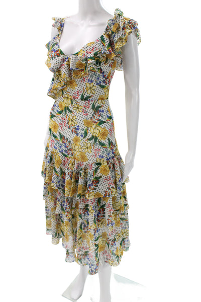 Marissa Webb Womens Sundress Multi Silk Floral Midi Sleeveless Size XS