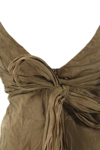 Nicole Miller Collection Womens Fit & Flare Brown Midi Dress Sleeveless Size 0