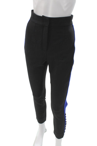 Dolce & Gabbana Women Ankle Pants Black Virgin Wool Button Size 38