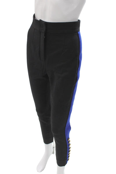 Dolce & Gabbana Women Ankle Pants Black Virgin Wool Button Size 38