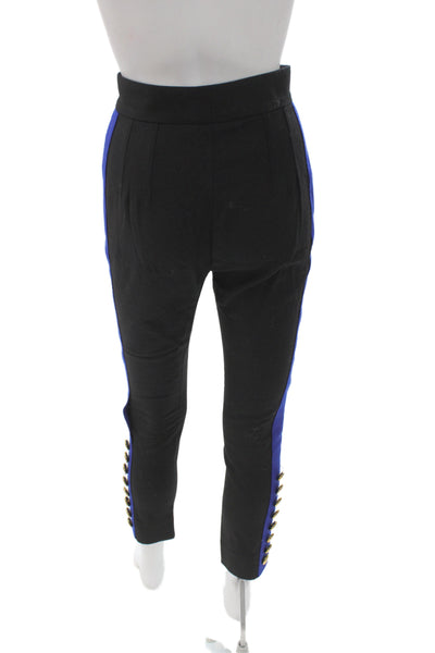 Dolce & Gabbana Women Ankle Pants Black Virgin Wool Button Size 38
