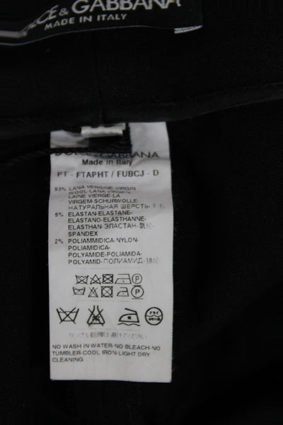 Dolce & Gabbana Women Ankle Pants Black Virgin Wool Button Size 38