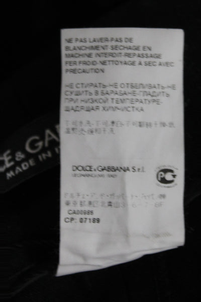 Dolce & Gabbana Women Ankle Pants Black Virgin Wool Button Size 38