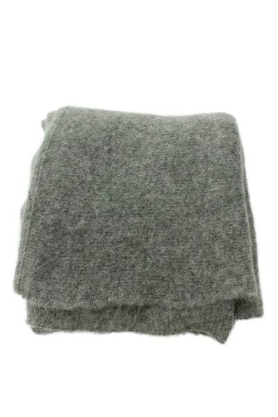 Sarah Pacini Womens Wool Knit Lightweight Scarf Green 68"x17"