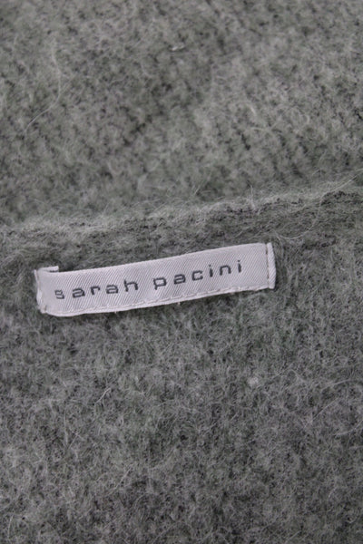 Sarah Pacini Womens Wool Knit Lightweight Scarf Green 68"x17"