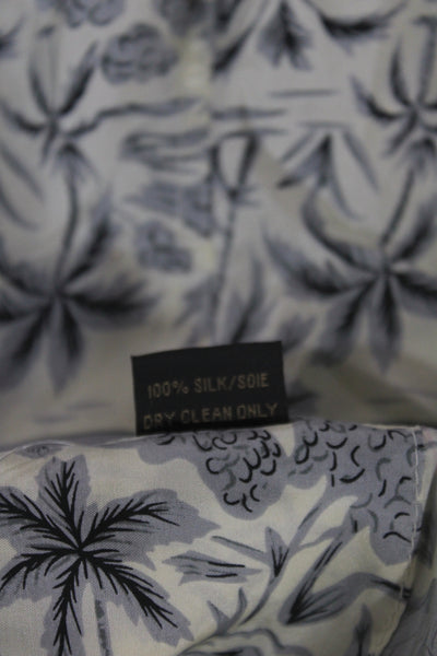 Khai Silk Mens Boxer Shorts Ivory 100% Silk Floral Tropical Size L