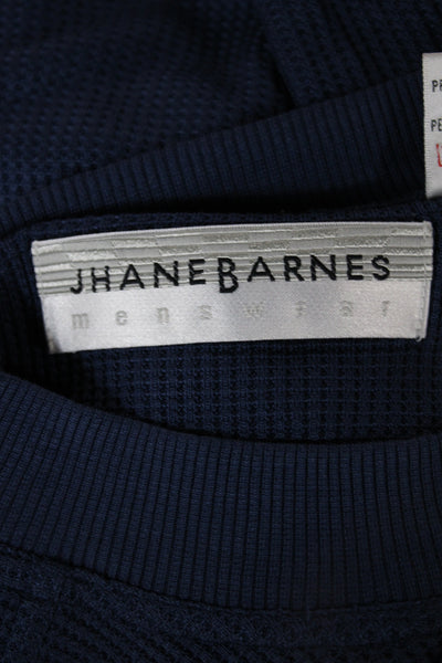 Jhane Barnes Mens Basic Mock Neck Solid Blue T-Shirt Size M
