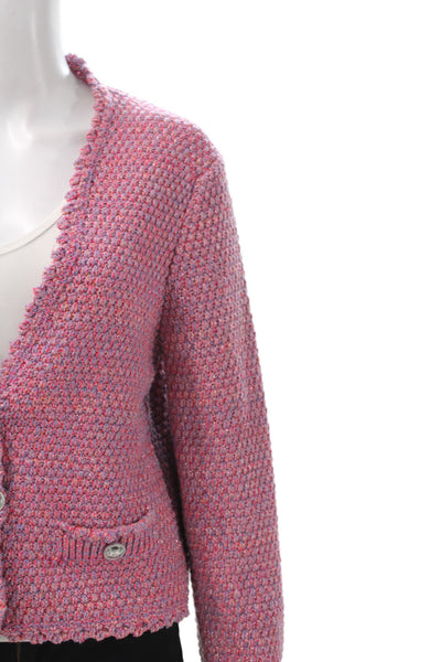 Maje Womens Multicolor V-Neck Buttoned Long Sleeve Cardigan Size 3
