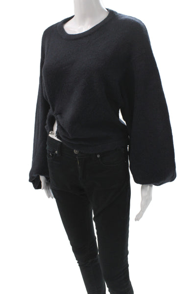 Zara Women Pullover Sweater Black Crew Neck Long Sleeve Size M