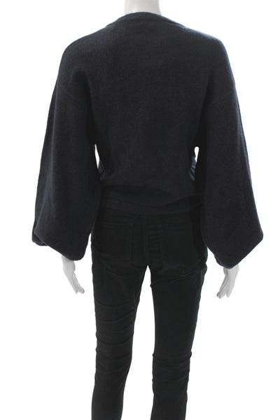 Zara Women Pullover Sweater Black Crew Neck Long Sleeve Size M