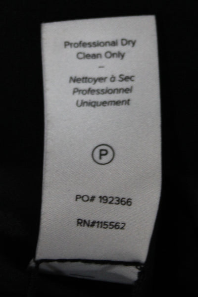 Cinq à Sept Women Black Cocktail Mini Dress Square Neck Short Sleeve Size 6