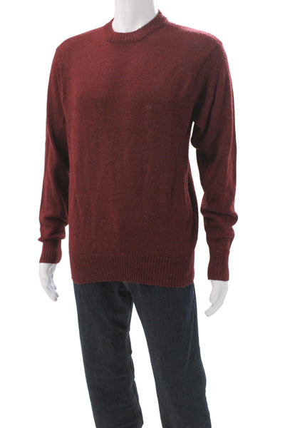 Guy Laroche Mens Red Pullover Sweater Wool Blend Crew Neck Size M