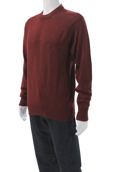 Guy Laroche Mens Red Pullover Sweater Wool Blend Crew Neck Size M