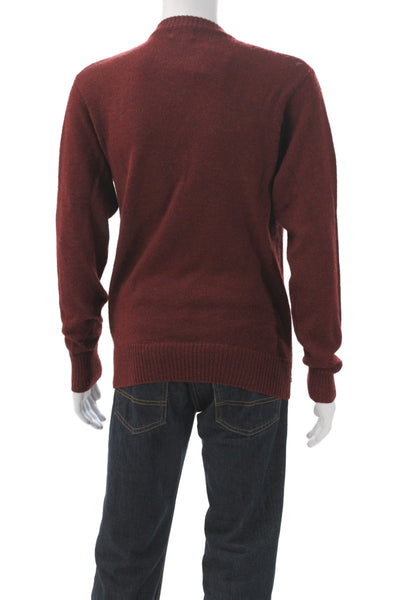 Guy Laroche Mens Red Pullover Sweater Wool Blend Crew Neck Size M