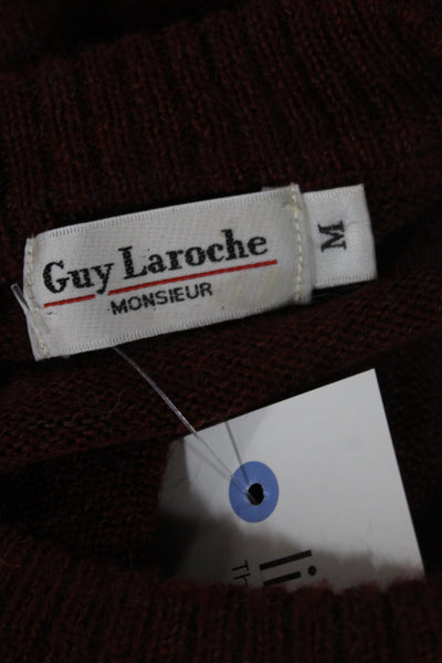 Guy Laroche Mens Red Pullover Sweater Wool Blend Crew Neck Size M