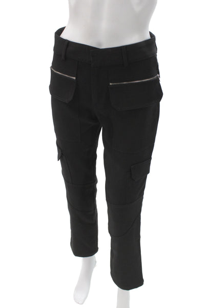 Zara Women Cargo Pants Black Polyester Solid Fall Size XS