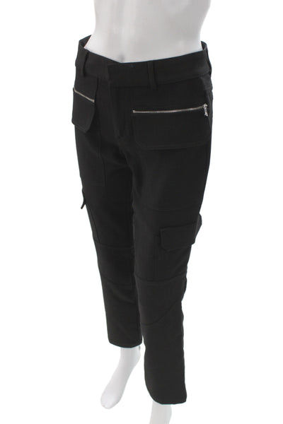 Zara Women Cargo Pants Black Polyester Solid Fall Size XS