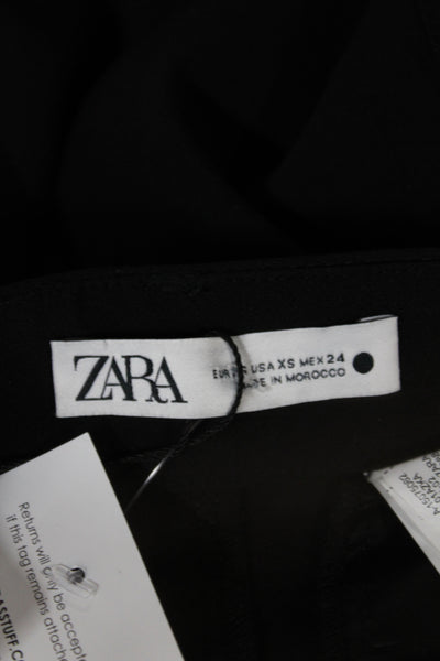 Zara Women Cargo Pants Black Polyester Solid Fall Size XS