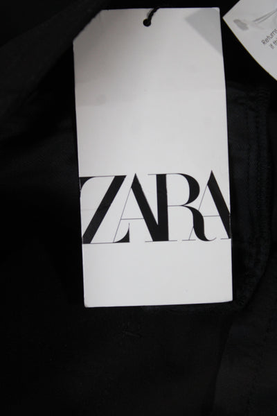 Zara Women Cargo Pants Black Polyester Solid Fall Size XS