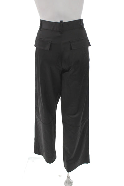 Zara Womens Cargo Pants Black Button Closure Size S
