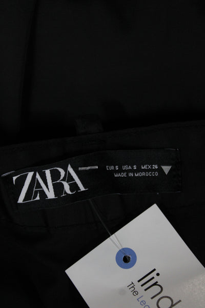 Zara Womens Cargo Pants Black Button Closure Size S
