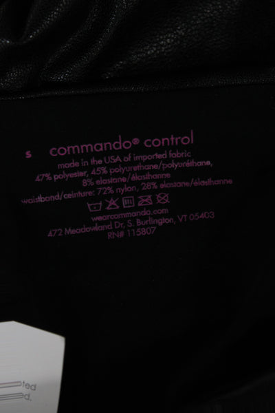 Commando Control Women Faux Leather Ankle Leggings Black Polyester Size S