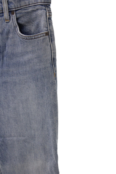 Denim Forum Women Straight High Rise Jeans Blue Cotton Blend Size 24