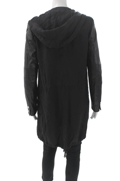 Zara Woman Womens Biker Jacket Black Cotton Long Sleeve Zip Size XS