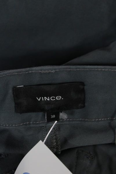 Vince Mens Chino Pants Gray Cotton Button Casual Size 30