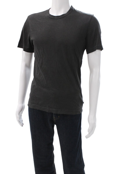 James Perse Mens Basic Black Cotton Crew Neck Short Sleeve T-Shirt Size S