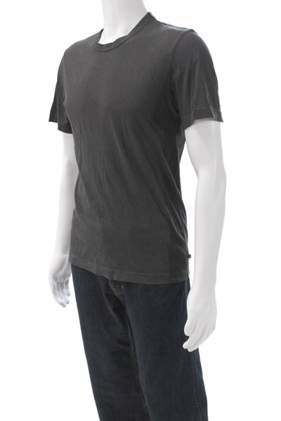 James Perse Mens Basic Black Cotton Crew Neck Short Sleeve T-Shirt Size S