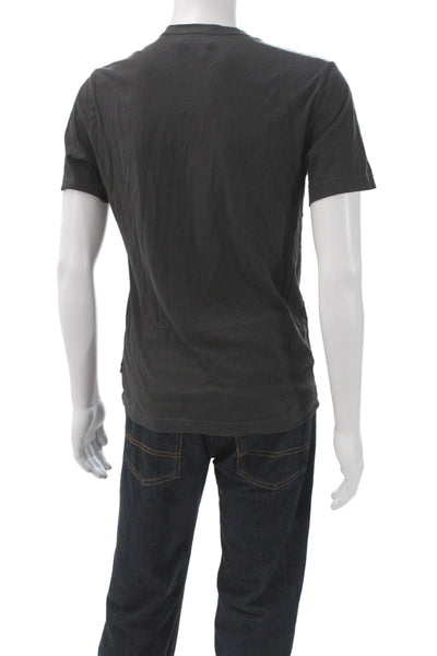 James Perse Mens Basic Black Cotton Crew Neck Short Sleeve T-Shirt Size S